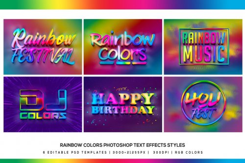 Rainbow Colors Photoshop Text Effect 5033957