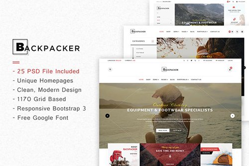 BackPacker - Multipurpose eCommerce PSD Template