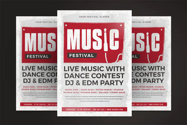 Rock Music PSD and AI Flyer