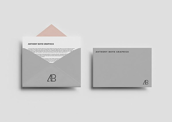 Top View Envelope PSD Mockup