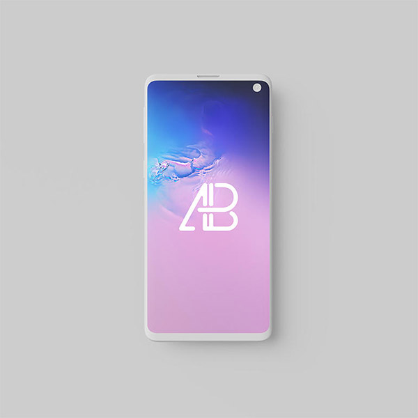 Clay Samsung Galaxy S10 Top View PSD Mockup