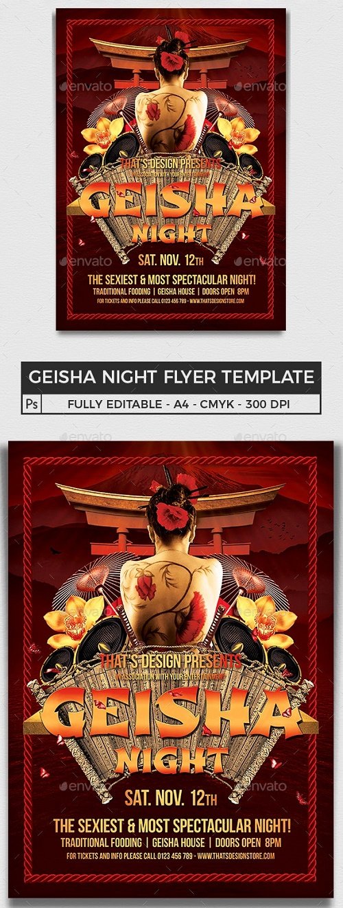 Geisha Night Flyer Template V1