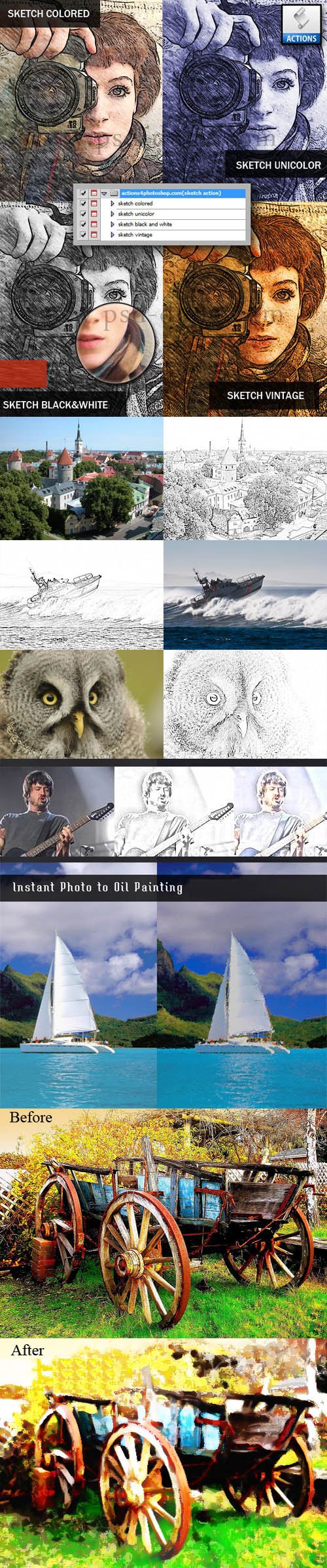 Awesome Sketch & Painting Effects - Photoshop Actions