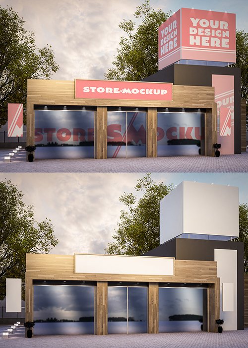 Store Signage and Outdoor Advertising Mockup