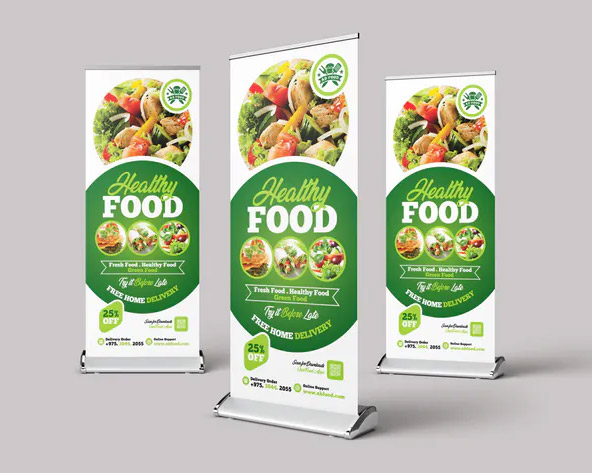 Restaurant Food Rollup Banner PSD