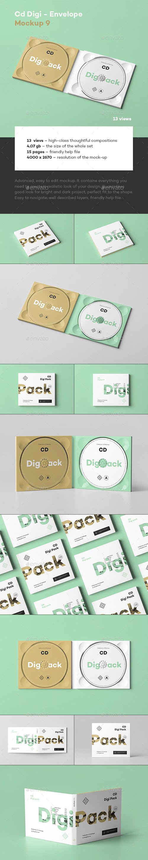 CD Digi Pack Mock-up 9 PSD