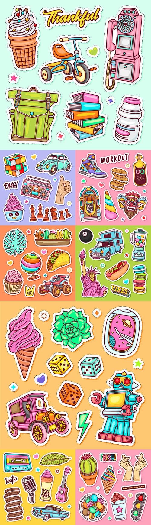 Label painted doodle coloring vector design