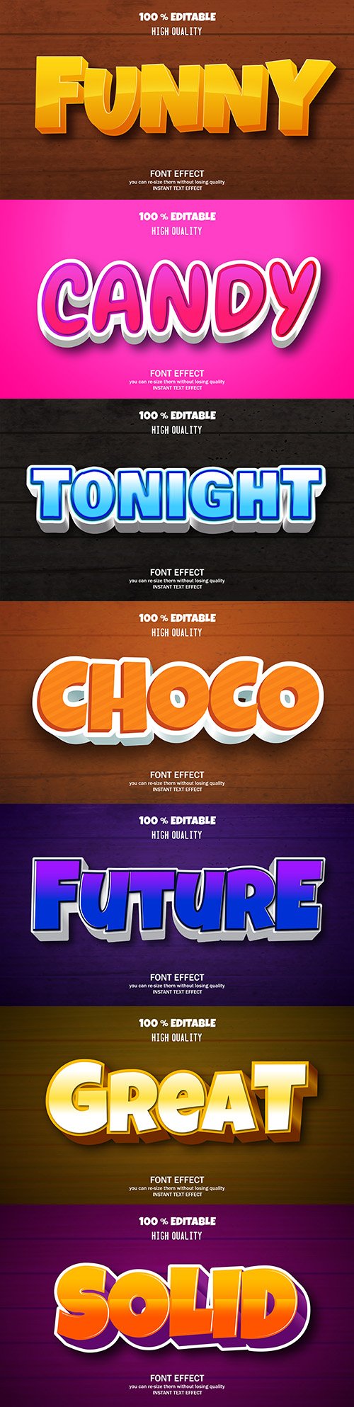 Editable font effect text collection illustration design 113