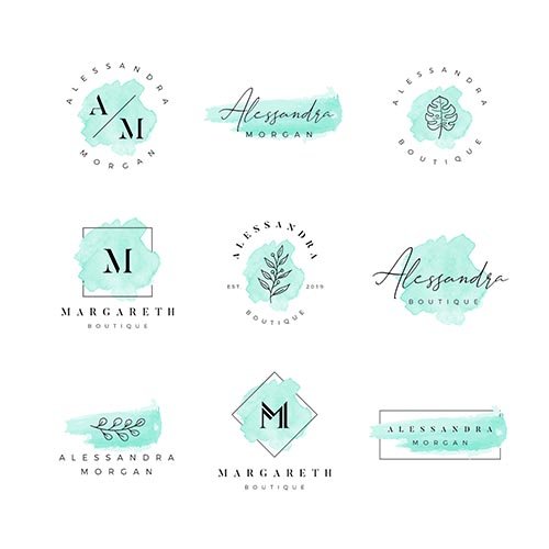 Watercolor feminine logo