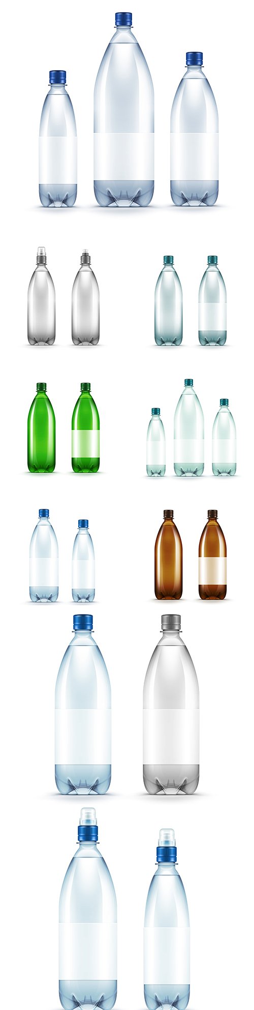 Empty plastic water bottle design template