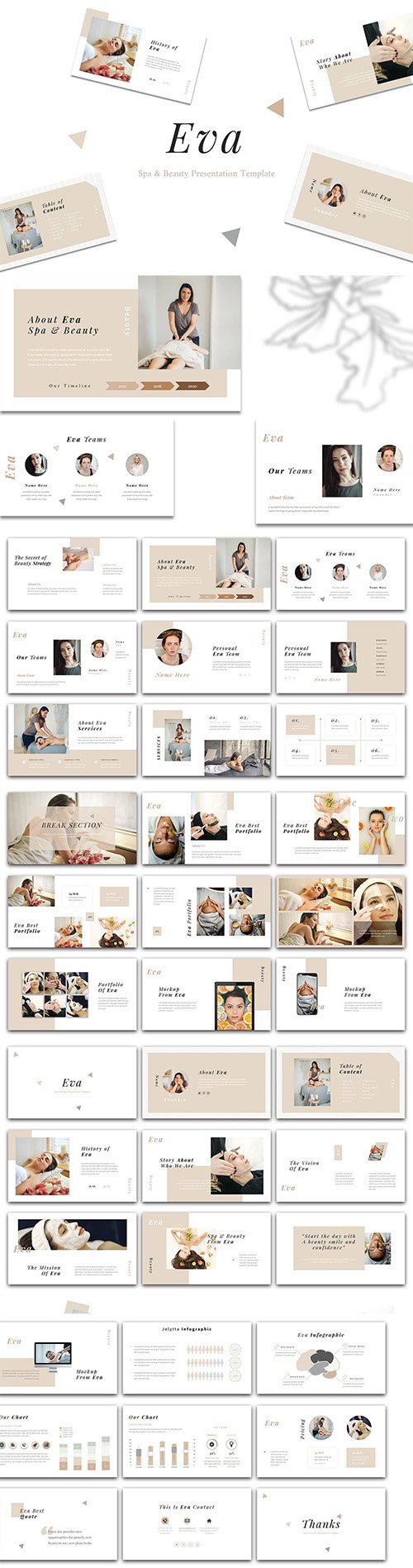 Eva - Spa & Beauty PowerPoint, Keynote, Google Slides Templates