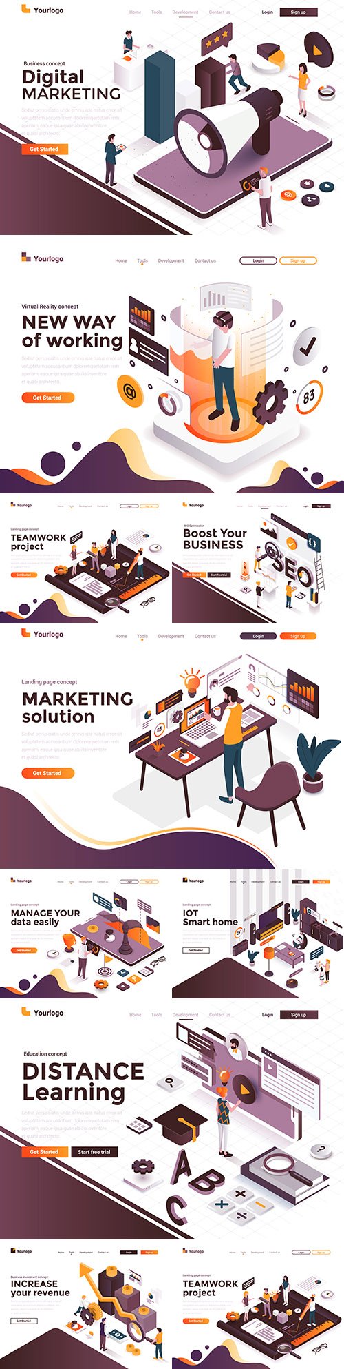 Modern isometric concept illustration flat design