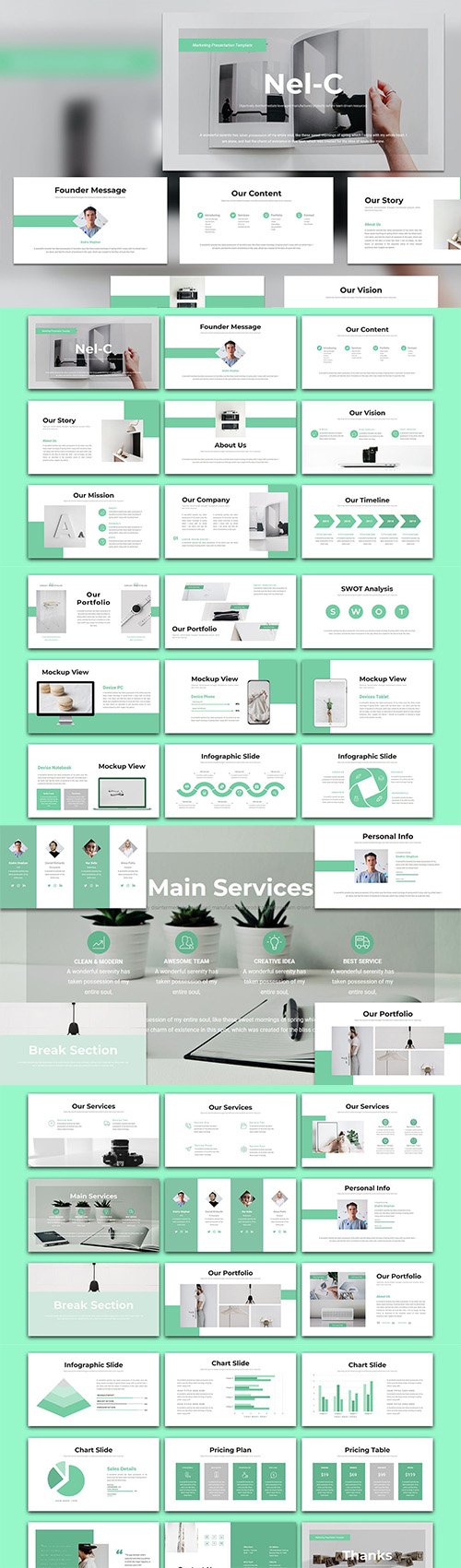 Nel-C - Business Marketing PowerPoint, Keynote, Google Slides Templates