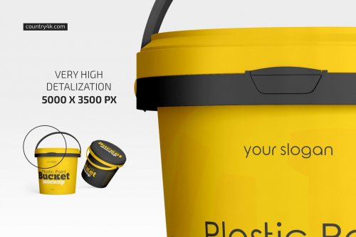 Plastic Paint Bucket Mockup Set 5034716