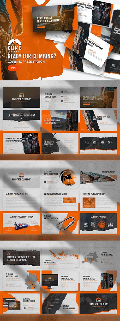 Climb - Adventure PowerPoint, Keynote, Google Slides Templates