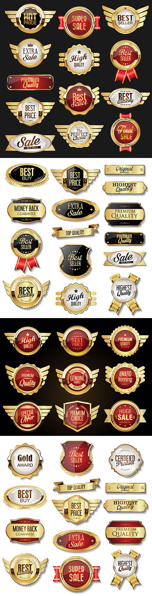 Luxury premium gold badges and labels collection 8