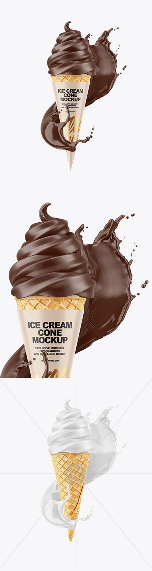 Ice Cream Cone with Splash Mockup 61528