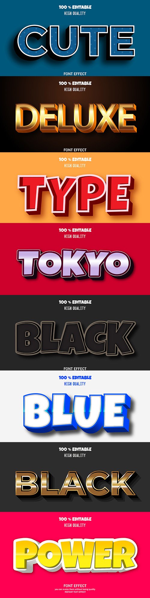 Editable font effect text collection illustration design 117
