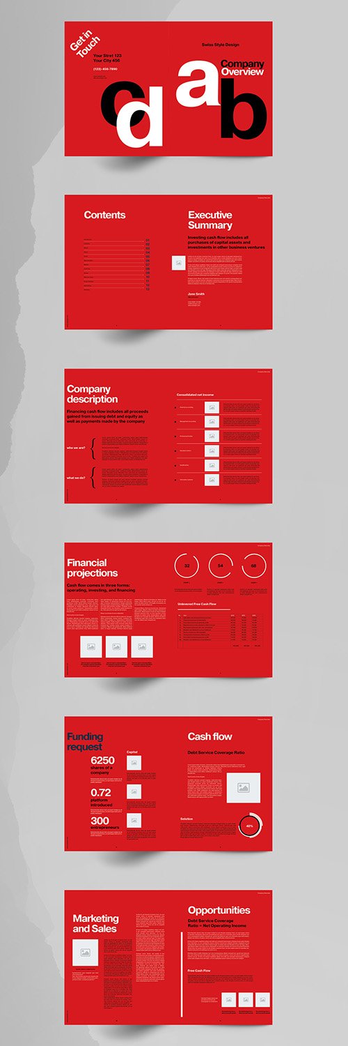 Red Business Brochure Layout 355220850