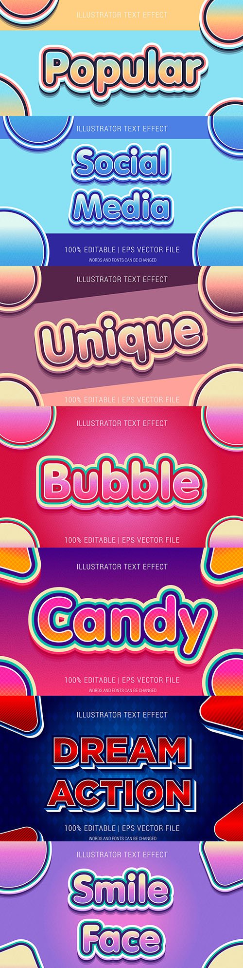 Editable font effect text collection illustration design 115