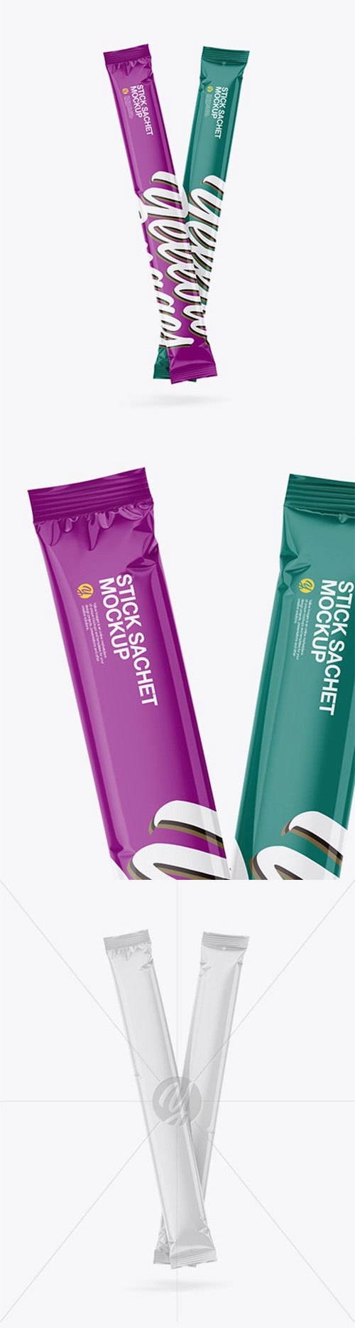 Two Glossy Stick Sachets Mockup 61538