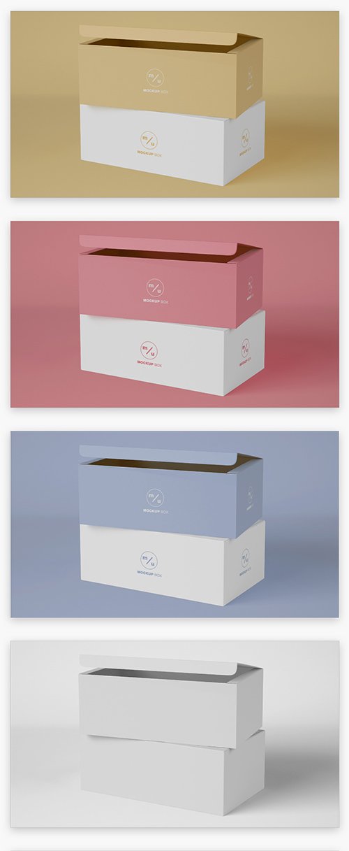 2 Rectangular Boxes Packaging Mockup 351300873