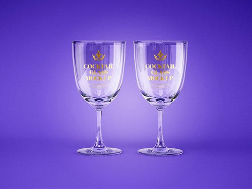 Realistic Cocktail Glass Mockup 355003501