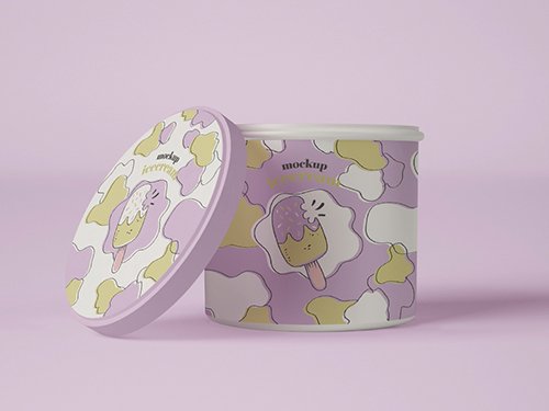 Ice Cream Bucket Packaging Mockup 348970109