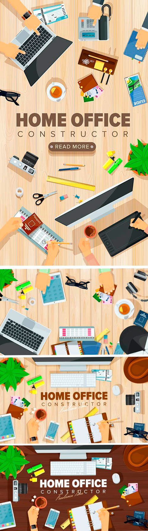 Home office desk template