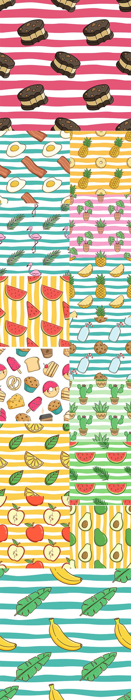 Summer Seamless pattern Fruit Backgruonds