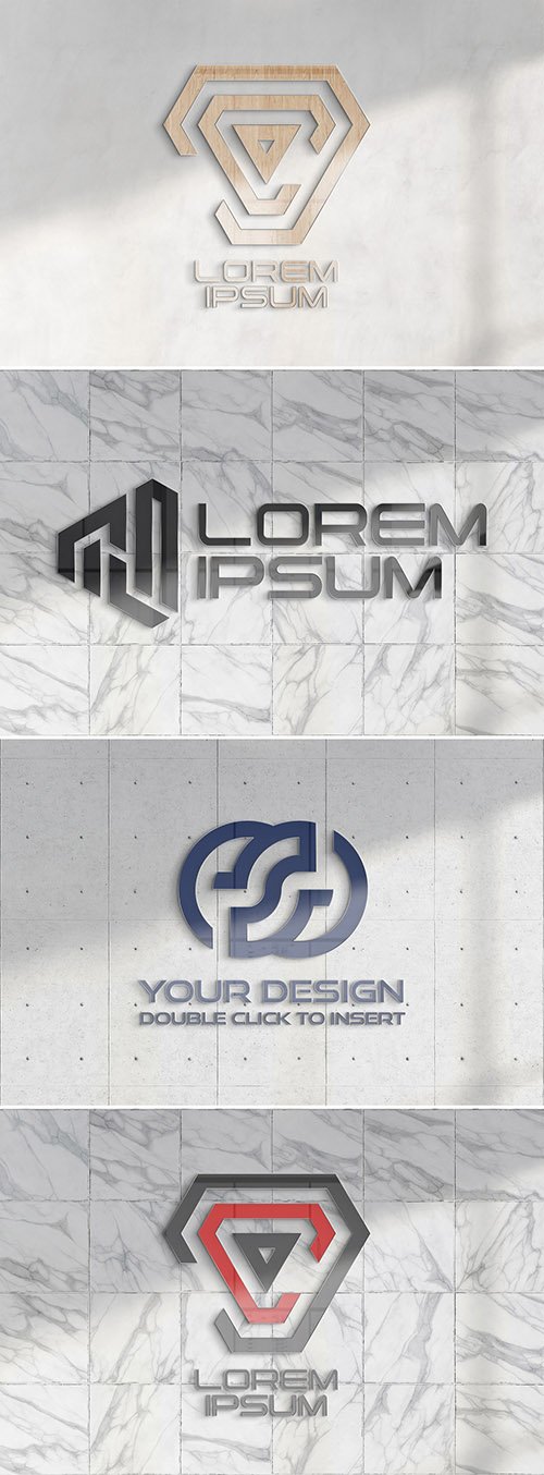 Logo Mockup on Textured Office Wall 352985014