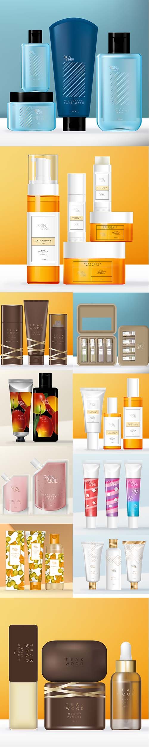 Cosmetics Packaging Collection Vector