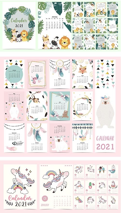 Doodle Calendar 2021 Set
