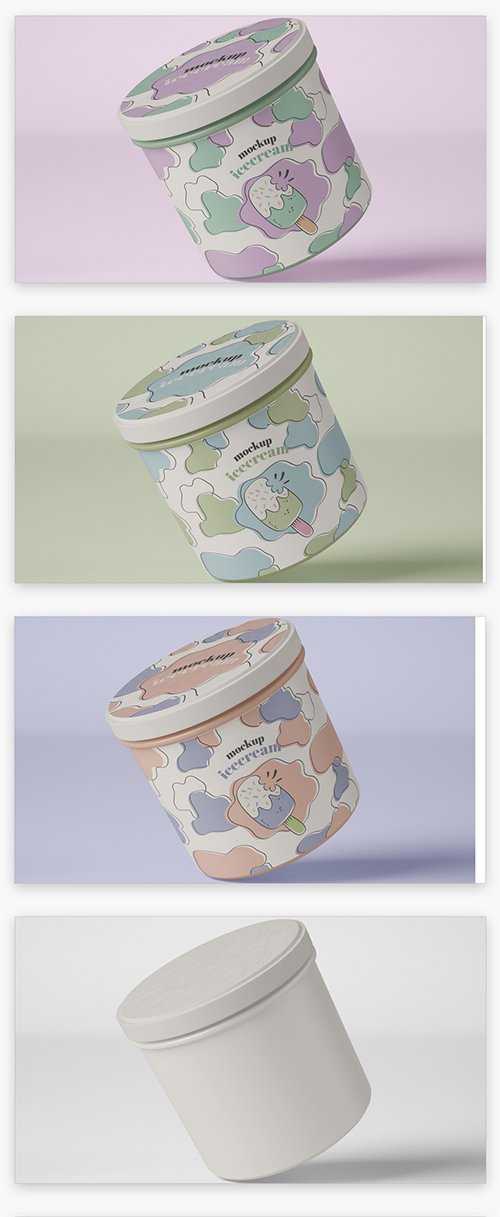 Ice Cream Jar Packaging Mockup 348971383