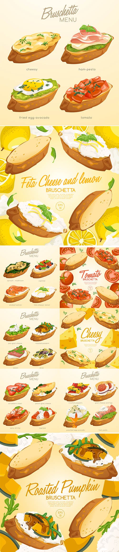 Set of Bruschetta Delicious Italian Appetizer