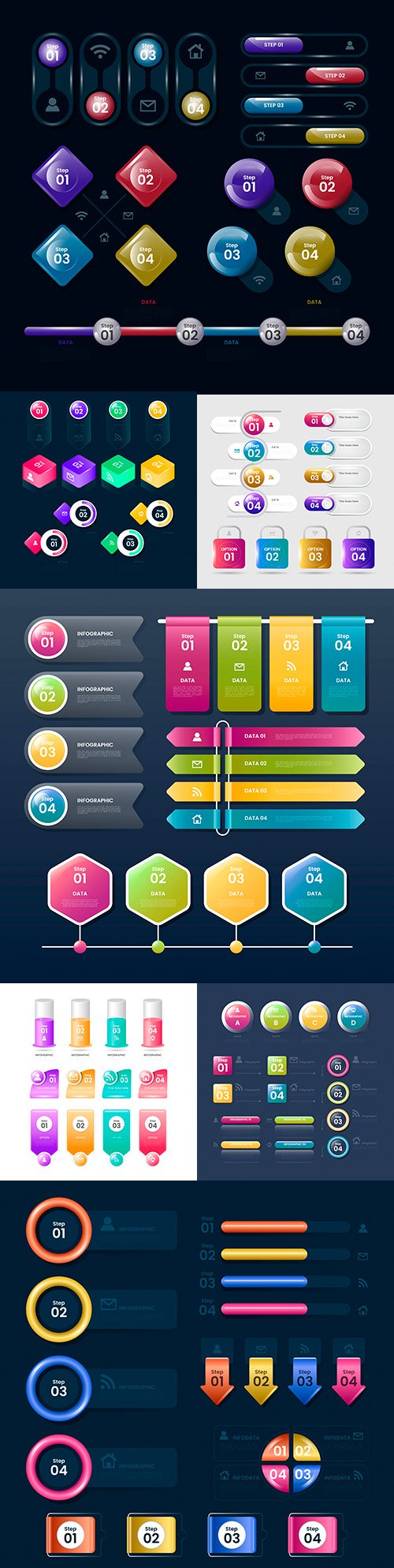 Business infographics options elements collection 152