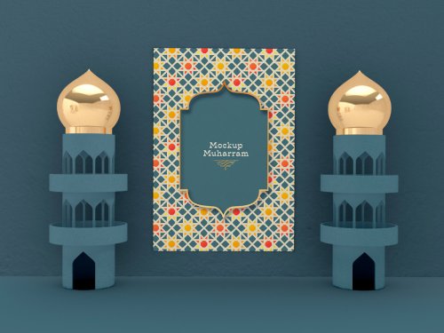 Poster with Islamic Muharram Mockup