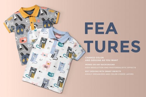 Kid’s Half Sleeve Polo Tshirt Mockup 4432034