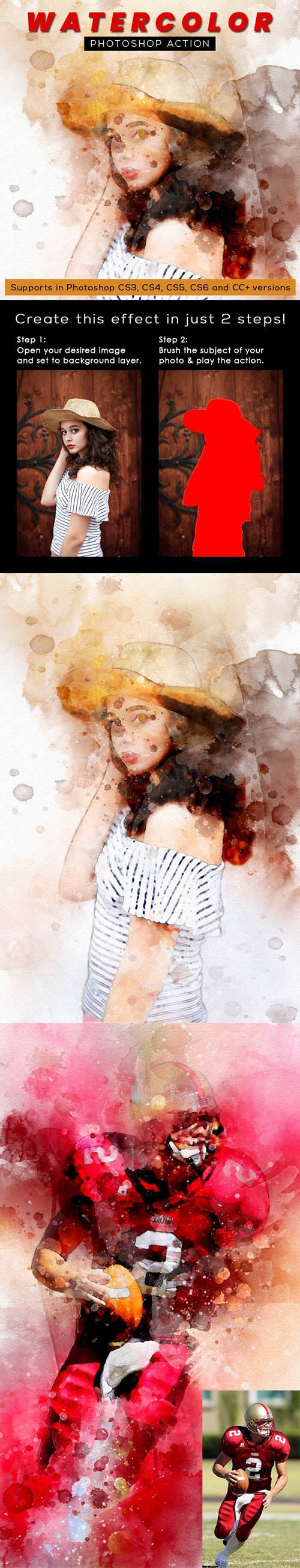 Watercolor Photoshop Action 26297940