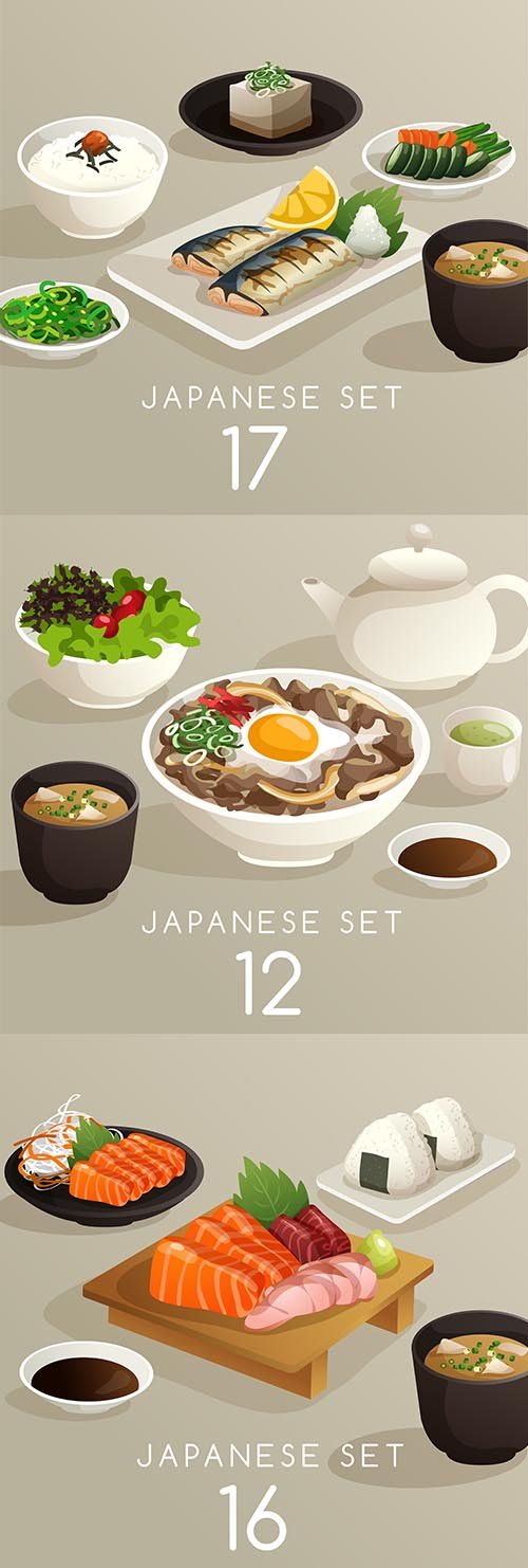 Japanese Set of Food