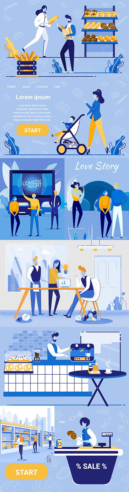 People of different professions and lifestyle flat design