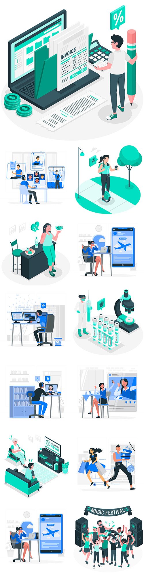 Business people of different professions illustration concept