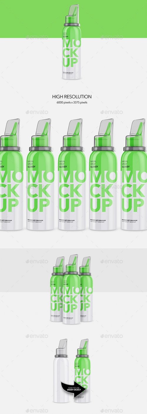 Nasal Spray Glossy Bottle - Mockup 26501748