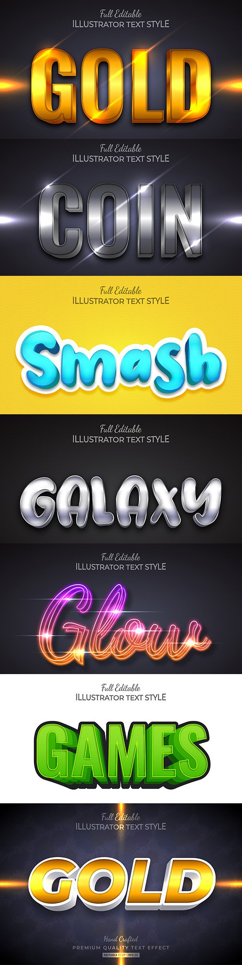 Editable font effect text collection illustration design 124