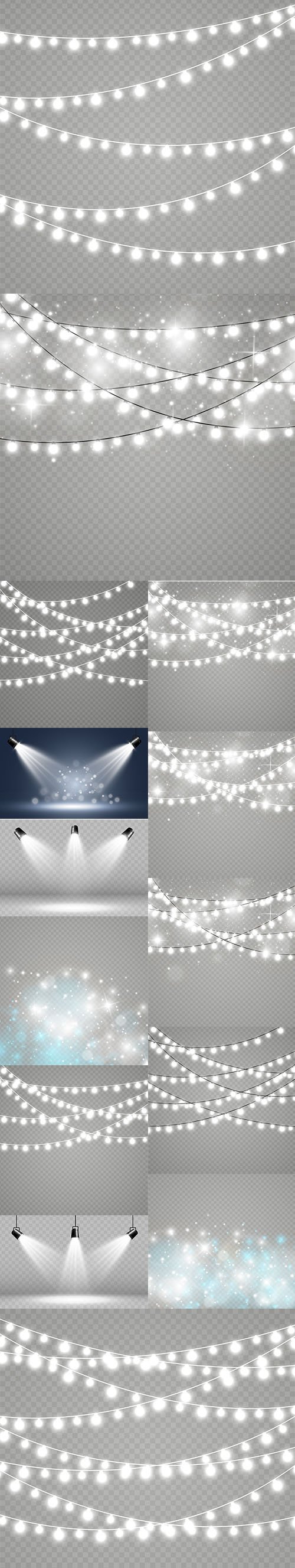 Decorative Light Garland String Vector