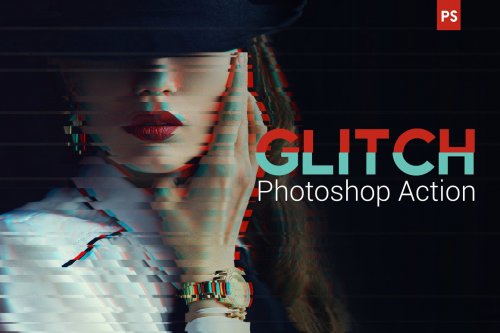 Glitch Photoshop Action 4693484