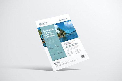 Travel Flyer Design with Light Blue Color