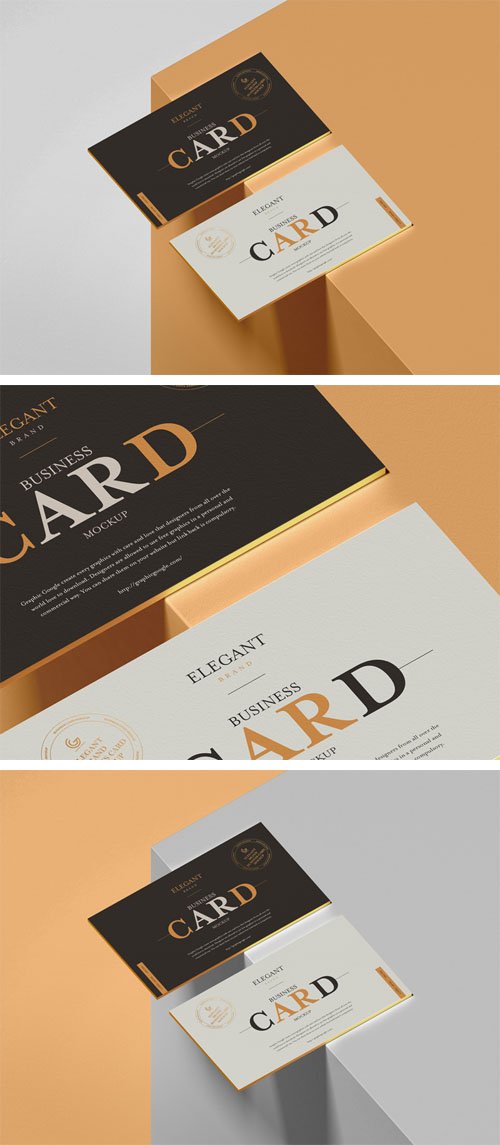 Elegant Brand Business Card PSD Mockup