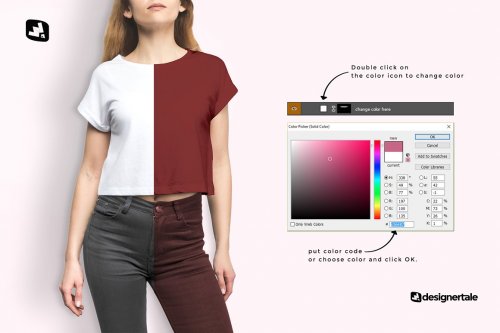 Female Crop Top Tshirt Mockup 4579900