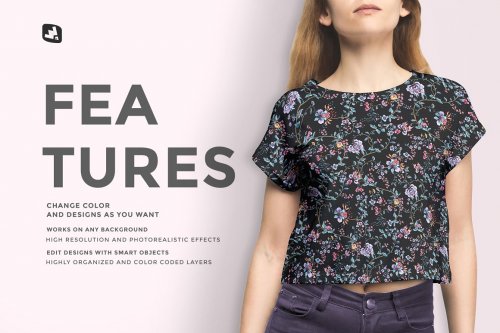 Female Crop Top Tshirt Mockup 4579900